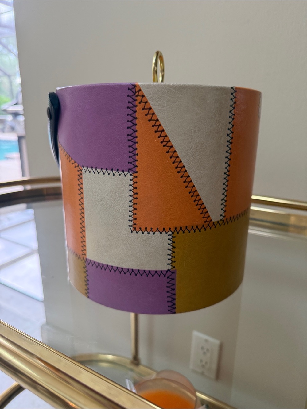 Mid Century Multicolor Patchwork  Ice Bucket - Picture 6 of 17